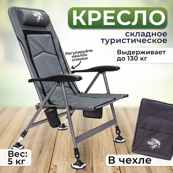 Кресло складное туристическое "УЛОВ", кресло походное в чехле для ...