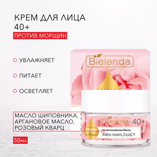 ROYAL ROSE ELIXIR Увлажняющий крем для лица 40+ против морщин, 50мл ...