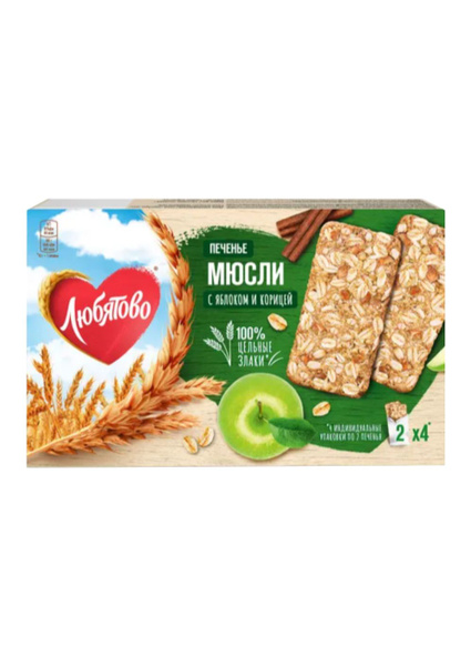 Печенье-мюсли Любятово с яблоком и корицей, 120 г - купить с доставкой ...