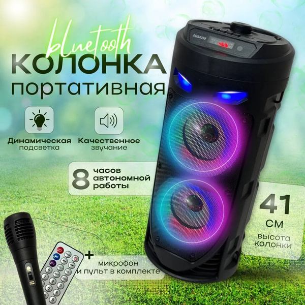 Беспроводная акустика Портативная Bluetooth-колонка с караоке ...