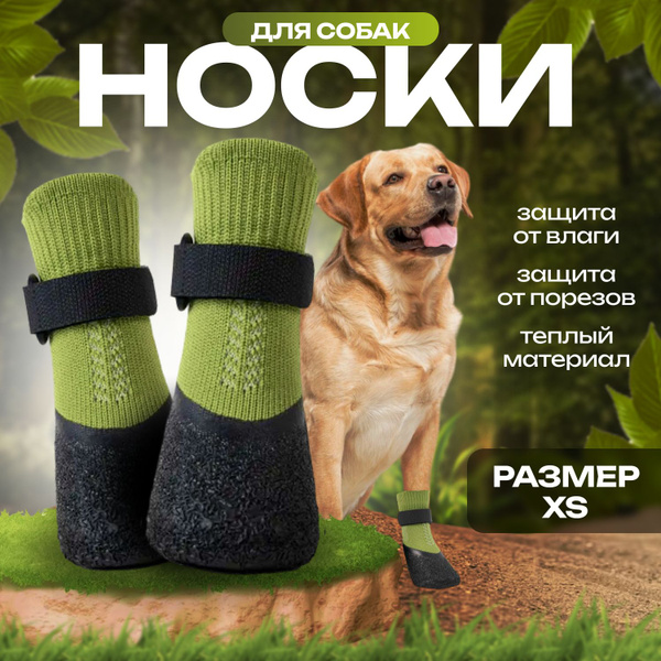 Носки для собак мелких , средних и крупных пород прорезиненные защитные ...