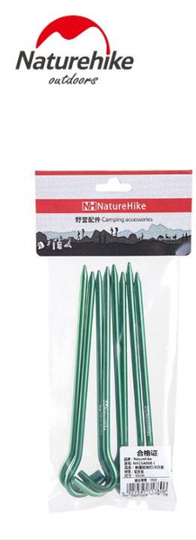 Изогнутые гвозди для палатки NatureHike NH15A008-I 8 pcs Алюминиевый ...