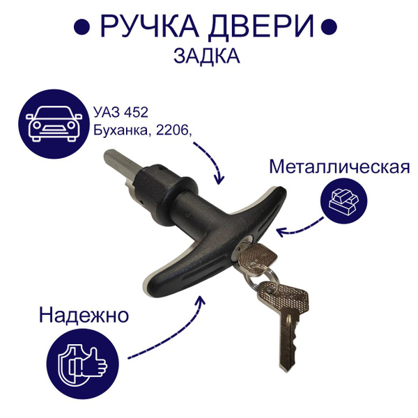 Ручка задней двери УАЗ 452 Буханка, 2206 (НАРУЖНАЯ) - купить с ...