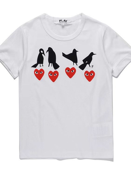 Футболка Comme des Garcons, размер универсальный, цвет белый, cotton ...