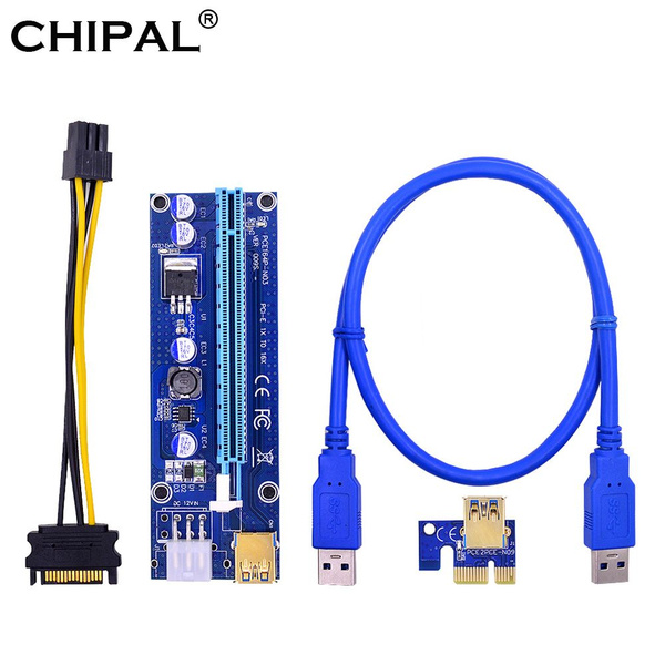 PCI-E райзер CHIPAL VER009S Riser PCIE удлинитель PCI Express X1 - X16 ...
