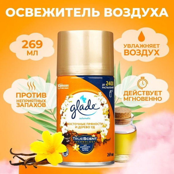 Glade Automatic сменный блок "Восточные пряности и дерево уд", 269 мл ...