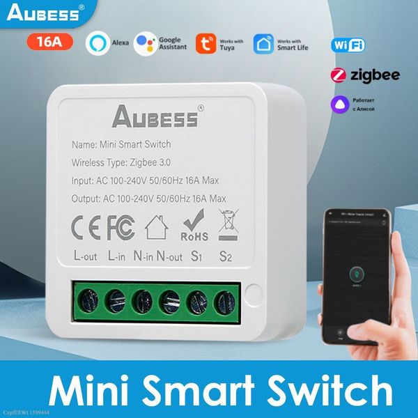Реле Zigbee монтируется в подрозетник, управляется Алисой через шлюз ...
