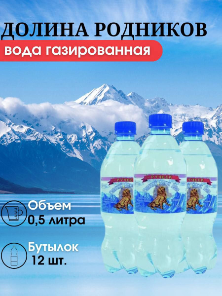 Долина Родников Вода Минеральная Газированная 500мл. 12шт - купить с ...