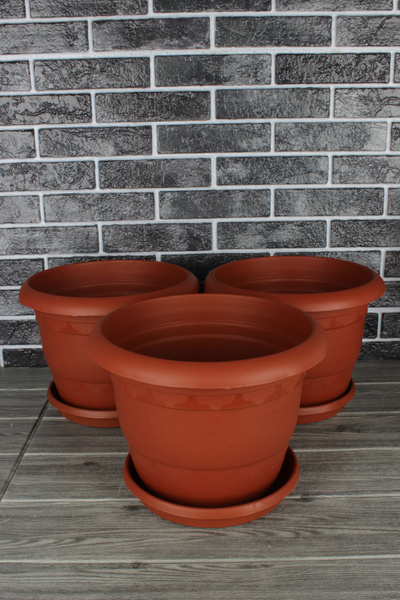 Горшки для цветов и растений с поддоном 8,5л, 3шт - купить с доставкой ...