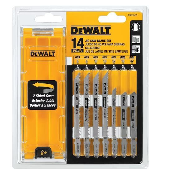 DEWALT DW3742C К-т пилок для лобзика в кейсе (дерево + металл, 14шт ...