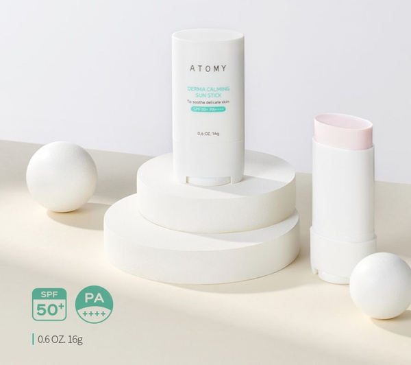 Солнцезащитный успокаивающий крем-стик Атоми Sun Stick SPF 50 для лица ...