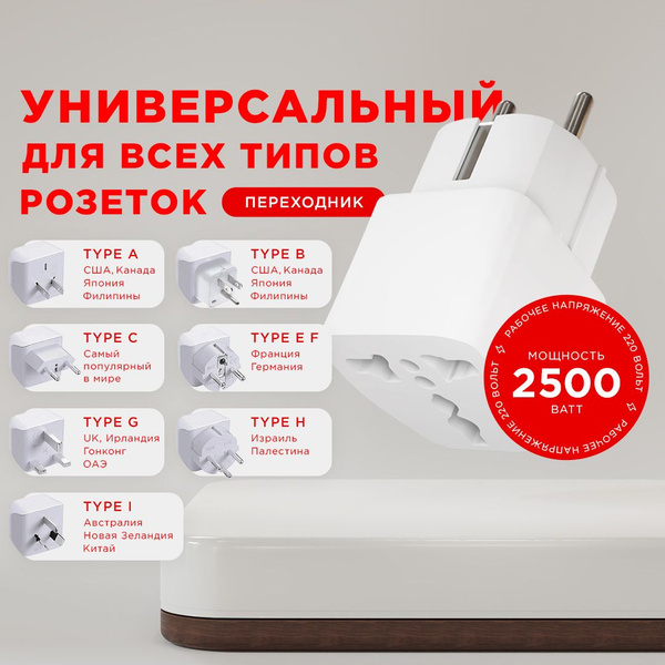 Переходник универсальный для розетки, сетевой адаптер с китайской вилки ...