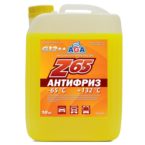 Антифриз AGA Z65 (044Z) желтый, 10 кг купить по выгодной цене в ...
