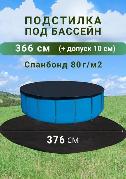 Подстилка подложка под бассейн 366 см круглая - купить с доставкой по ...