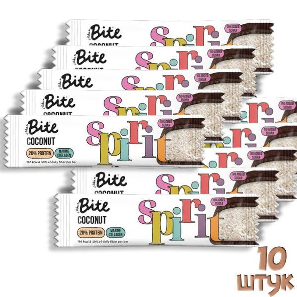Батончик протеиновый Bite Кокос 50 гр - 10 штук - купить с доставкой по ...