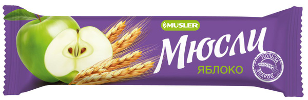 Батончик-мюсли Musler яблоко, 30г, 13 шт. - купить с доставкой по ...