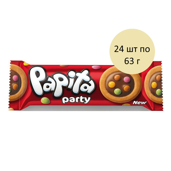 Печенье Solen Papita Party с драже и молочной начинкой 24 шт по 63 г, 1 ...