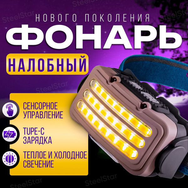 Налобный фонарь светодиодный аккумуляторный - купить с доставкой по ...