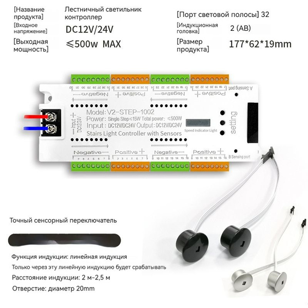 Лестница светодиодный датчик движения контроллер/ DC 12 В 24 В 32 ...
