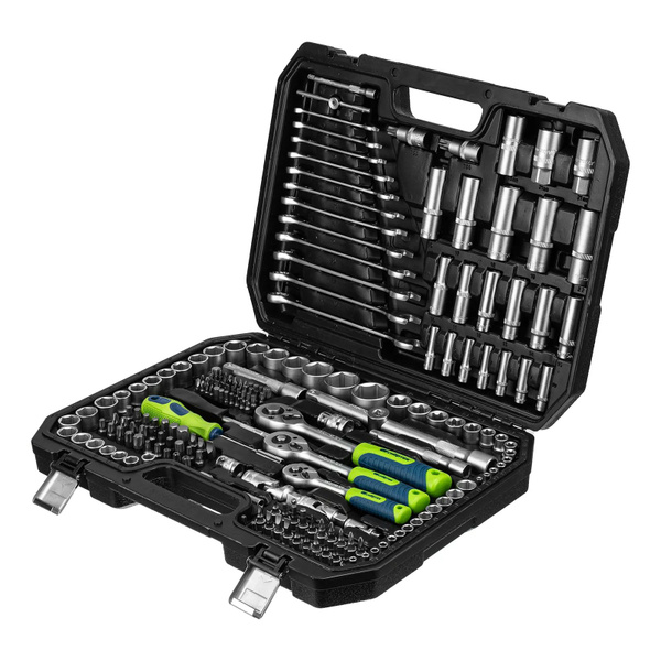 Набор инструментов Сибртех + кейс (1/2" , 3/8", 1/4", 215 предметов ...