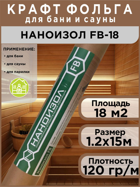 Отражающая пароизоляция, фольга для бани, сауны на крафт бумаге ...
