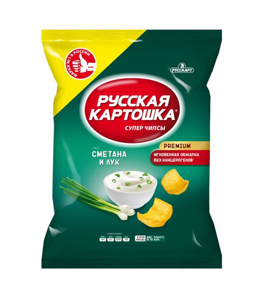 Чипсы Русская картошка Сметана и лук, 140г, 4 шт. - купить с доставкой ...
