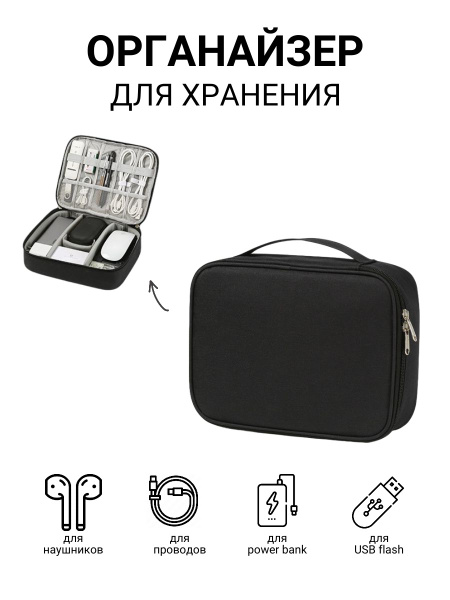 Сумка-органайзер ALX-Express для электронных аксессуаров (кабелей, карт ...
