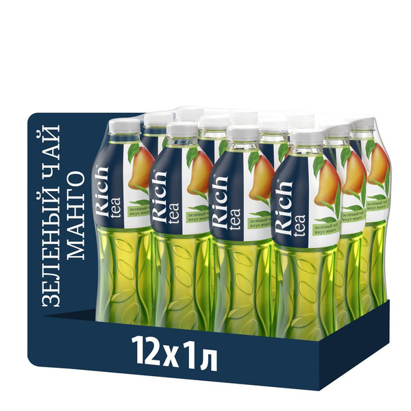 Холодный чай Rich tea зеленый со вкусом манго, 1л x 12 шт купить на ...