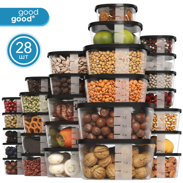 Контейнер для еды и хранения продуктов good&good 28 шт, набор ...