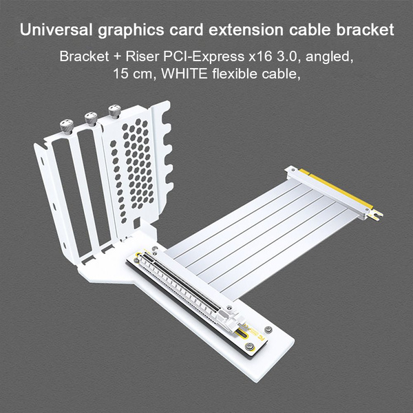 Кронштейн + riser PCI-Express X16 3.0, угловой, 15 см, белый гибкий ...