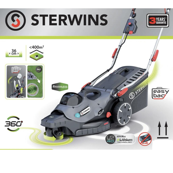 Характеристики Газонокосилка аккумуляторная бесщеточная Sterwins 40В 36 ...