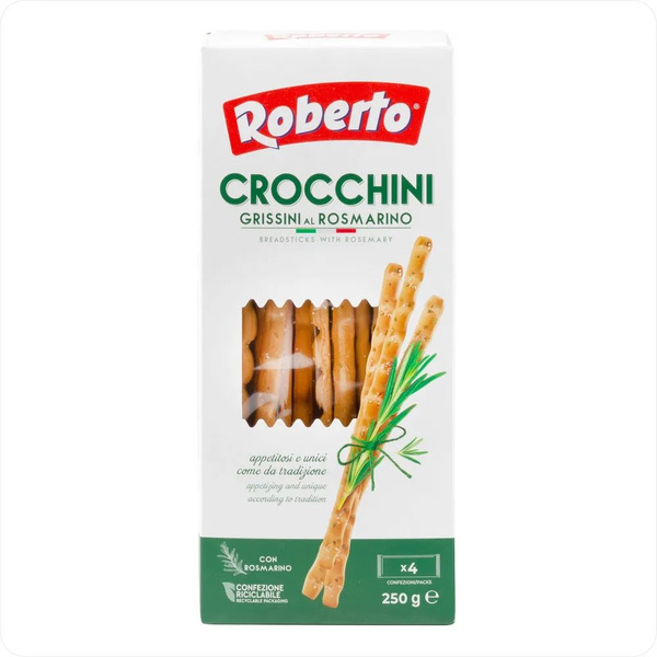 Хлебные палочки Кроккини Roberto с розмарином, 250 г - купить с ...