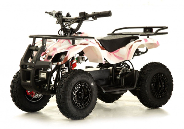 Детский электро квадроцикл RIVERTOYS ANRI розовый Camouflage 1000W ...