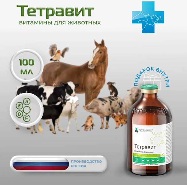 Тетравит витамины для животных, 100 мл - купить с доставкой по выгодным ...