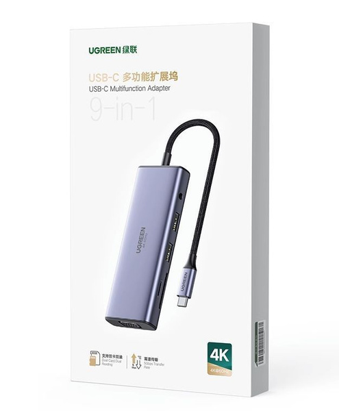 Ugreen CM512(15598)Расширенный док USB - сепаратор гигабитная сетевая ...