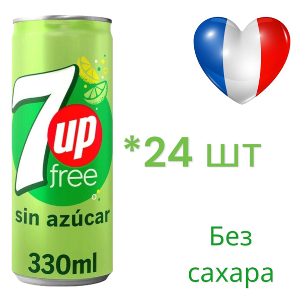 Газированный напиток 7 UP Free of Sugar Севен Ап Фри без сахара, 24 шт ...