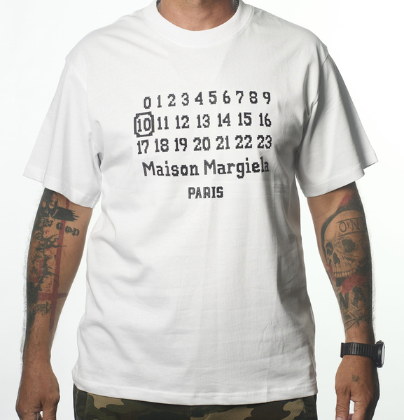 Футболка MAISON MARGIELA, размер 48, цвет белый, хлопок 100% - купить ...