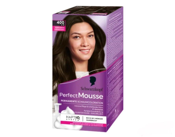 Schwarzkopf Perfect Mousse тон 400 Краска-мусс для волос, Темно ...