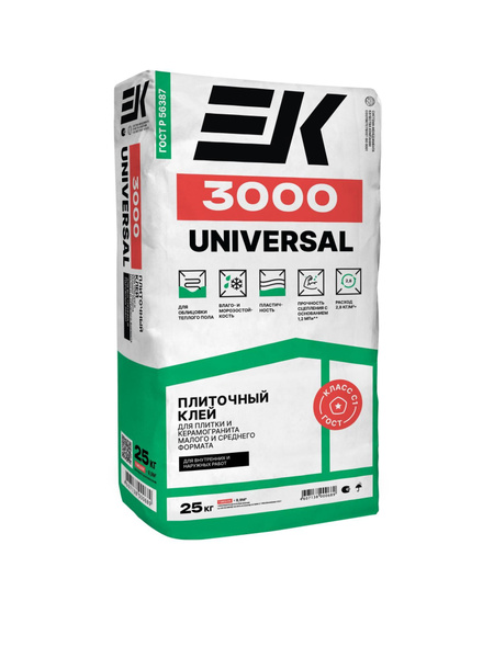 Клей для плитки EK клей 3000 купить по низкой цене в интернет-магазине ...