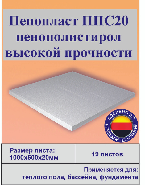 Утеплитель ПЕНОПЛАСТ для фундамента, бассейна, теплого пола ППС-20 ...