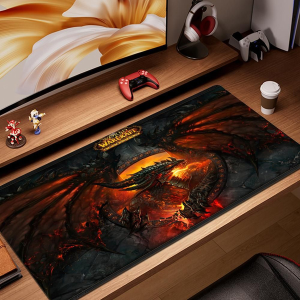 World of Warcraft Игровой коврик для мыши 00144, XXL, коричнево-красный ...