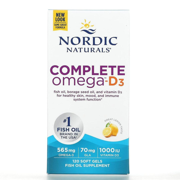 Характеристики Пищевая добавка Нордик Натуралс, Complete Omega-D3, со ...