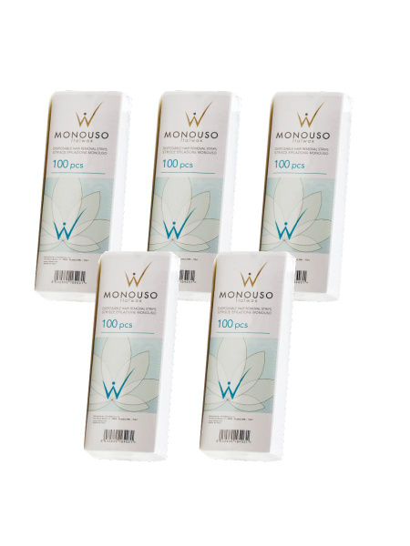 Полоска для депиляции 7х20 см белая Italwax, 100 шт/упк (комплект из 5 ...