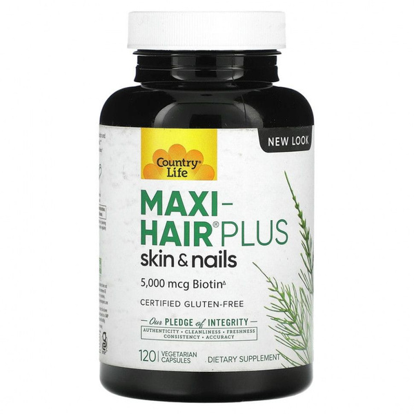 Maxi-Hair Plus,витамины для волос ,кожи и ногтей , 5000 мкг, 120 ...