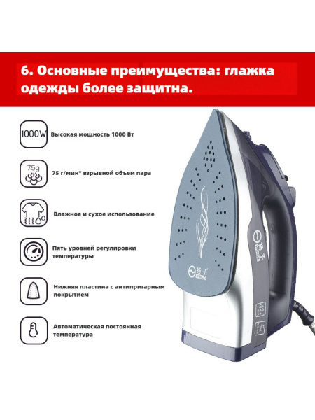 Характеристики Ручной электрический утюг Yangzi, бытовой паровой утюг ...