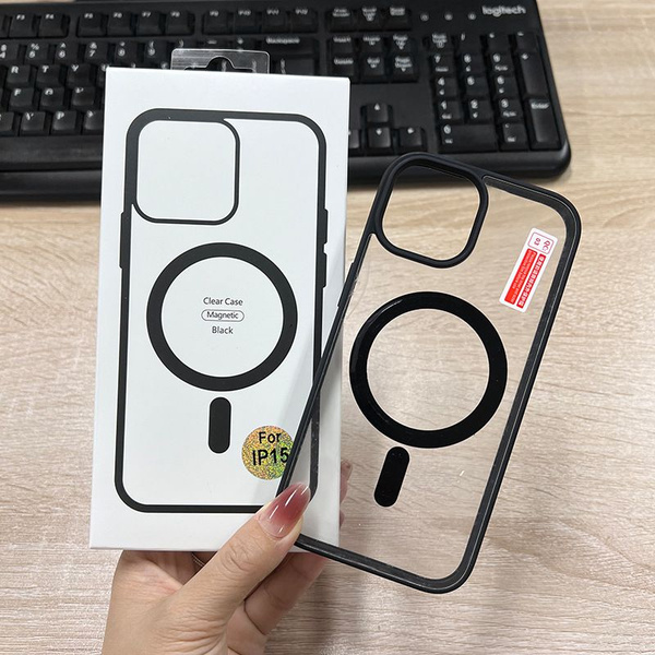 Прозрачный чехол с матовой рамкой для iPhone 13 Mini / 12 Mini, MagSafe ...