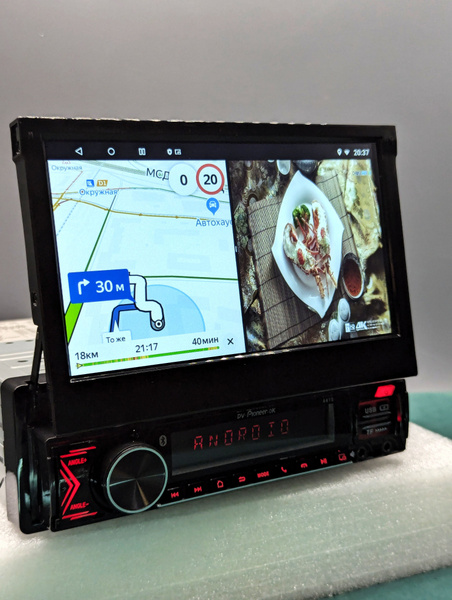Выдвижная Андроид 3+32ГБ магнитола с CarPlay 1Din c навигатором (GPS ...
