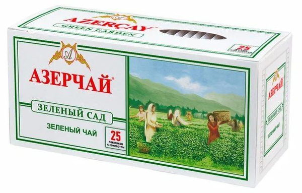 Чай зеленый Азерчай Классический "Зеленый Сад", 25 пакетиков купить на ...