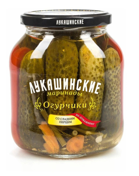 Огурцы маринованные по-домашнему со сладким перцем Лукашинские, 670 г ...