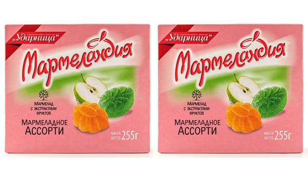 Мармелад Ударница Мармеландия Ассорти 2 уп по 250 г, Россия купить на ...
